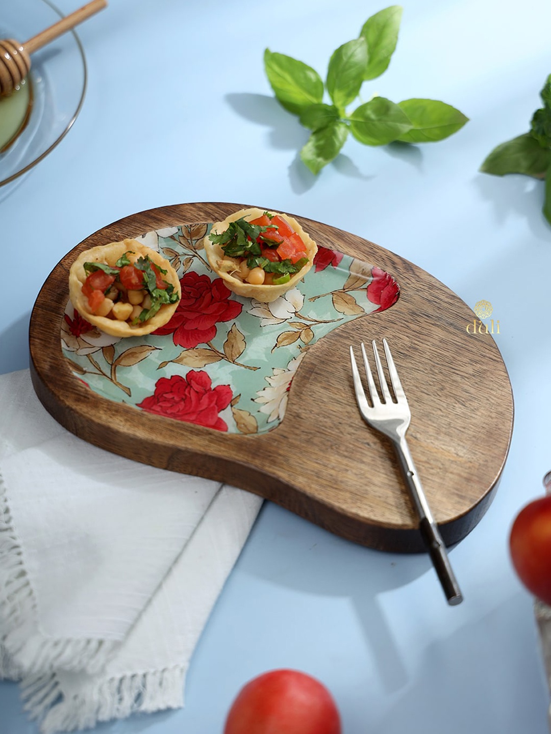 

DULI Brown & Blue Printed Serving Tray