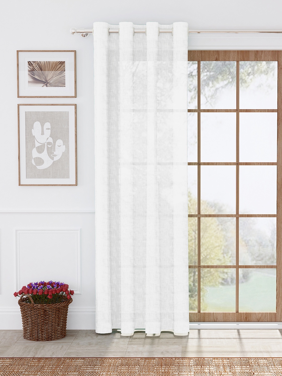 

Story@home Serene Off White Sheer Long Door Curtain
