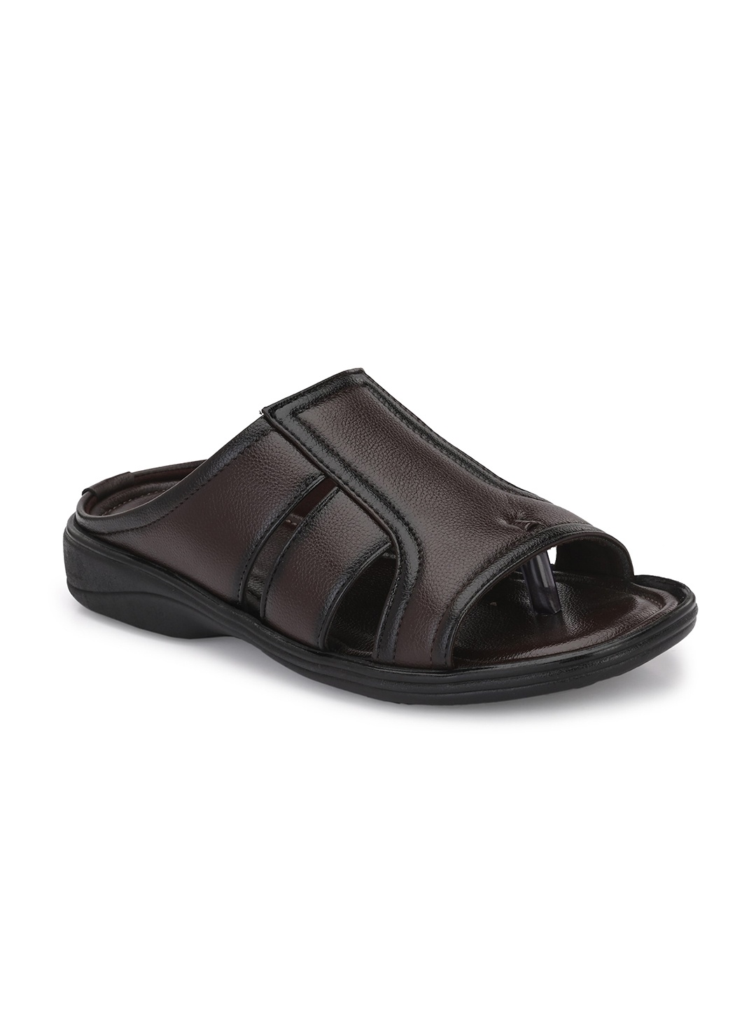 

Azzaro Black Men Textured Comfort Sandals, Brown