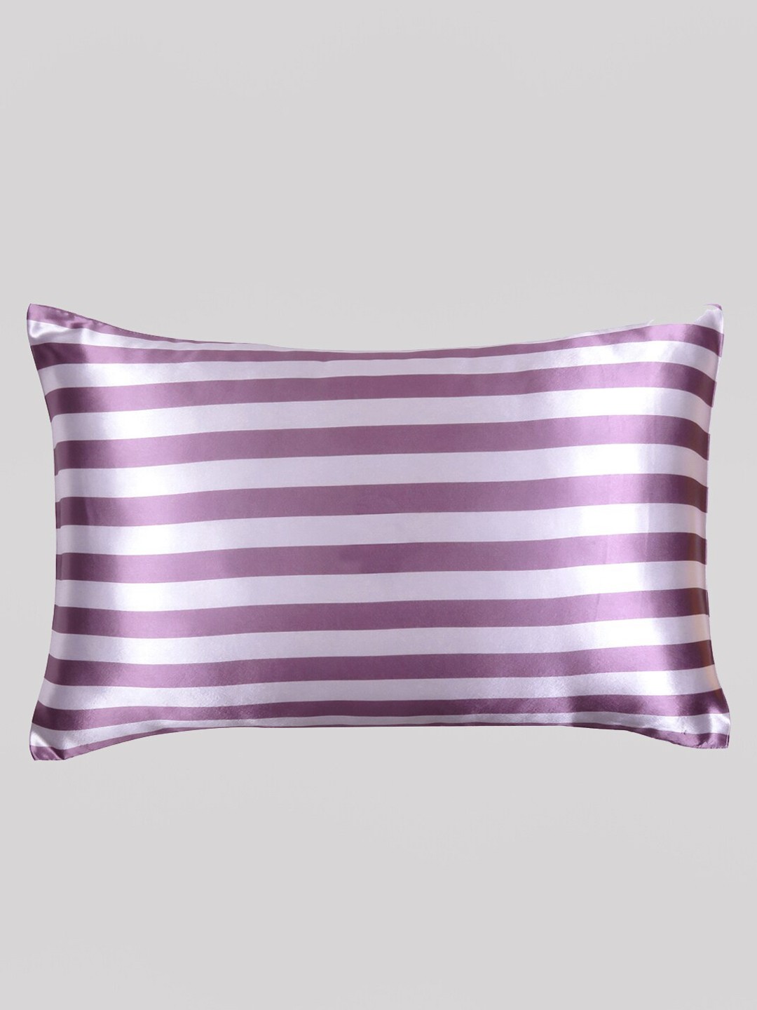 

OUSSUM Striped Pillow Cover With Envelop Closure, Purple