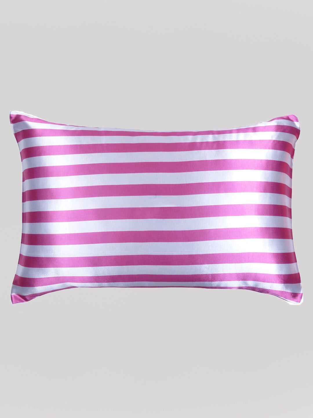 

OUSSUM Pink & White Striped Pillow Cover With Envelop Closure