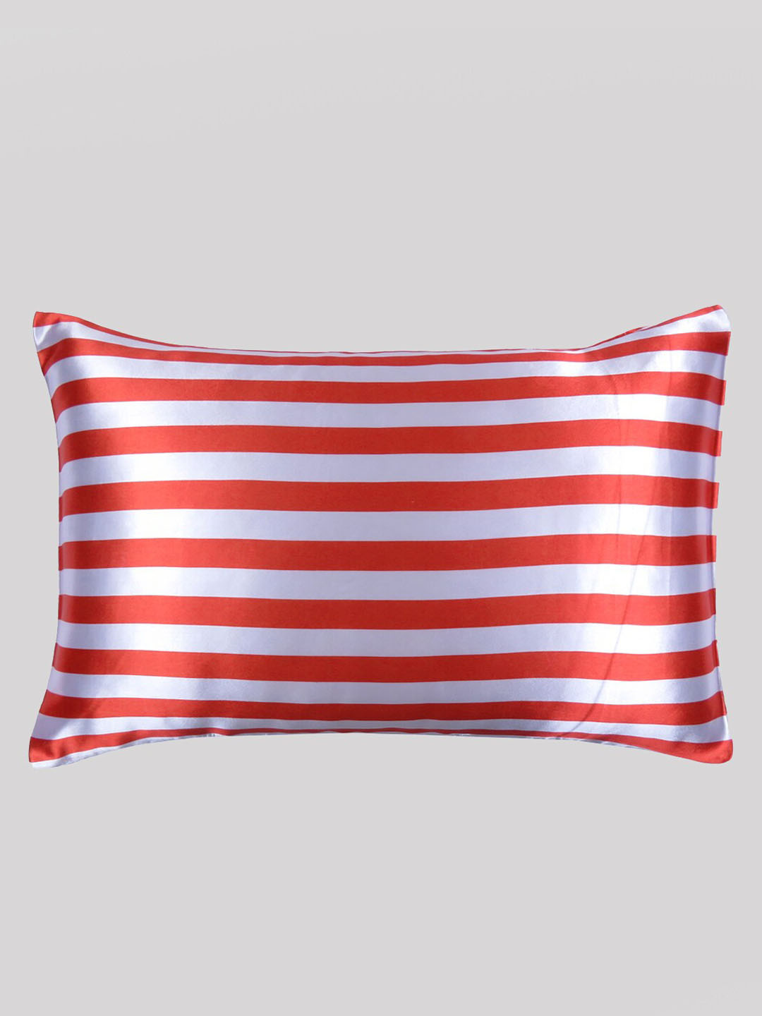 

OUSSUM Red & White Striped Pillow Cover With Envelop Closure