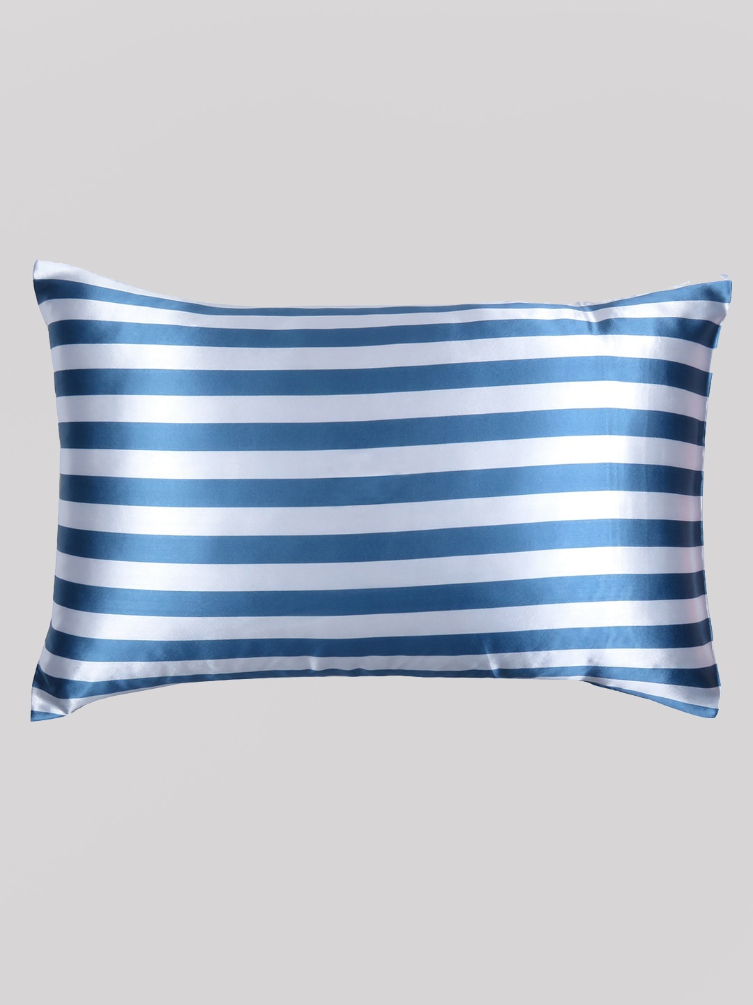 

OUSSUM Grey & White Striped Pillow Cover With Envelop Closure