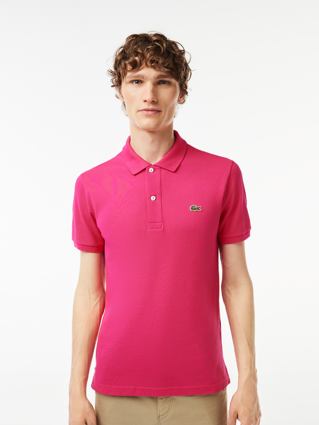 

Lacoste Polo Collar Slim Fit Pure Cotton T-shirt, Pink