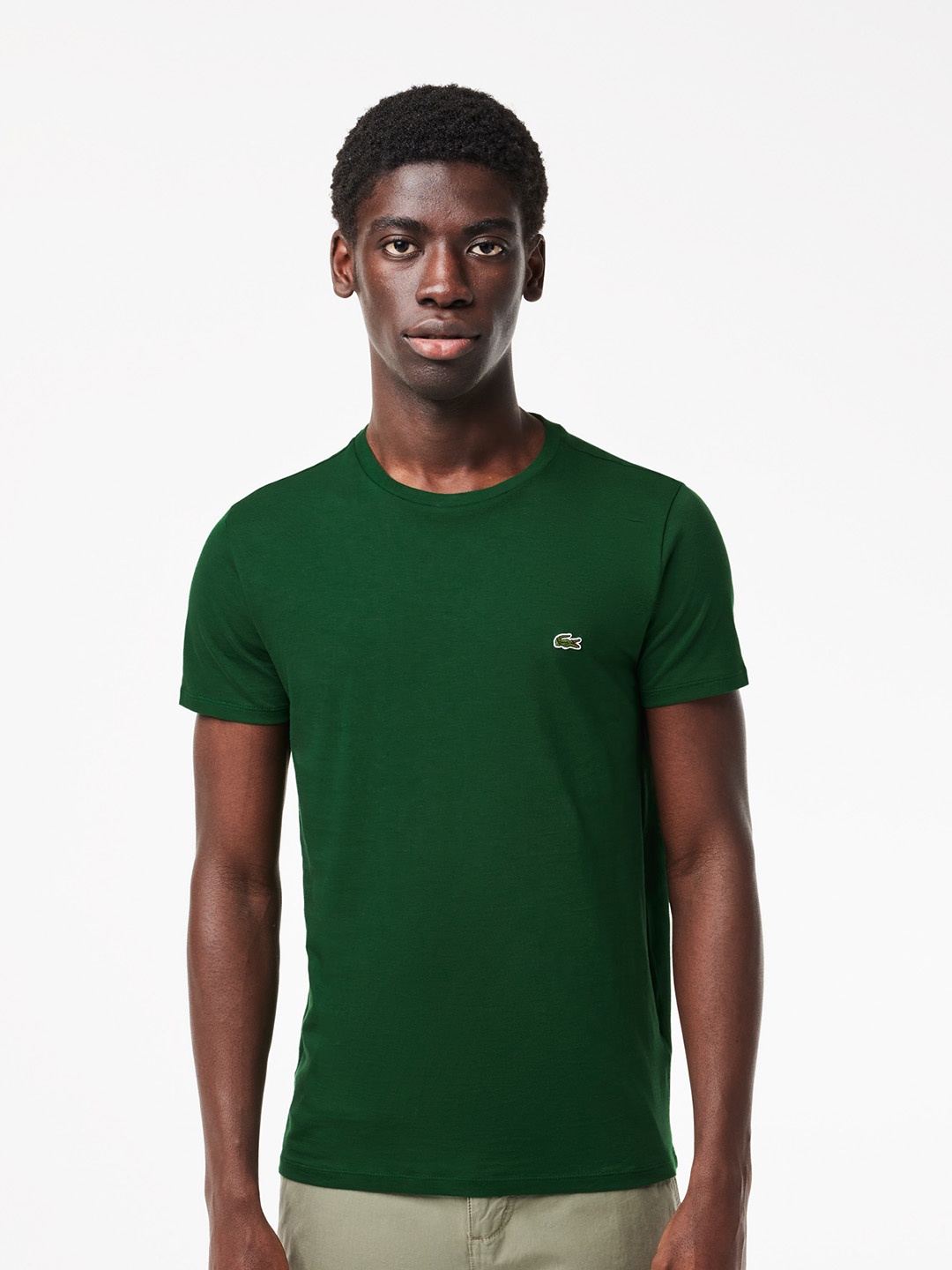 

Lacoste Round Neck Pure Cotton T-shirt, Green