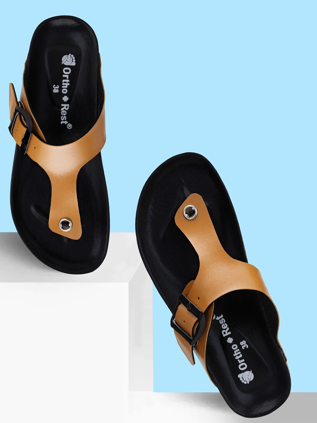 

Ortho Rest Slip-On Open Toe Flats, Black