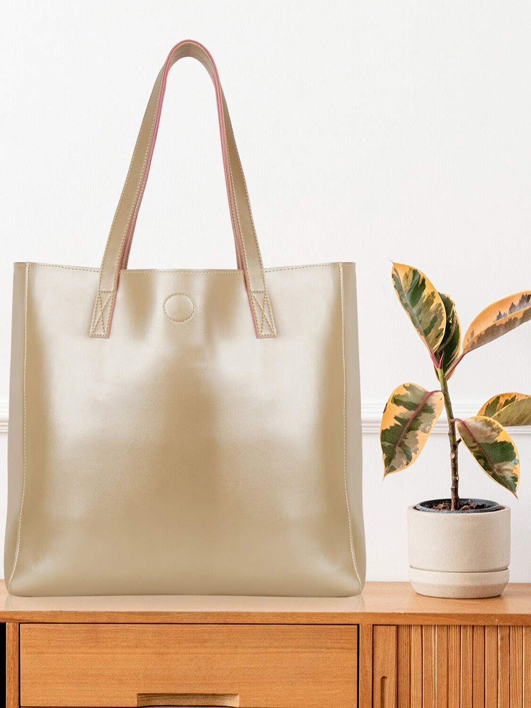 

Anna Claire Structured Tote Bag, Gold