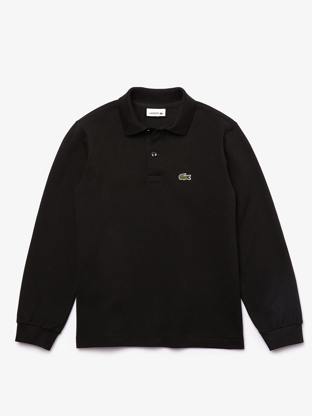 

Lacoste Kids Polo Collar Long Seeve Pure Cotton T-shirt, Black