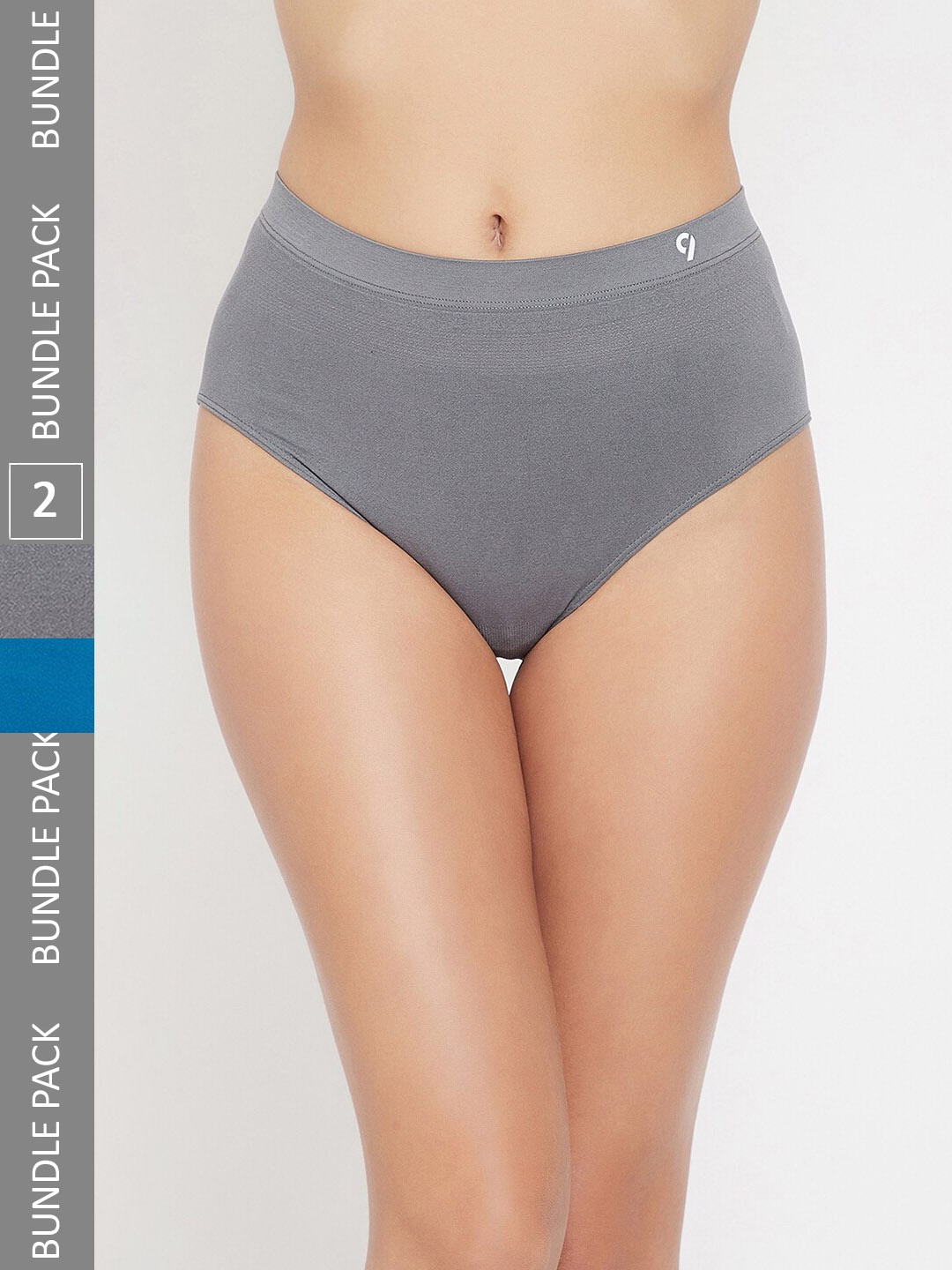 

C9 AIRWEAR Women Pack Of 2 High-Rise Hipster Briefs, Grey