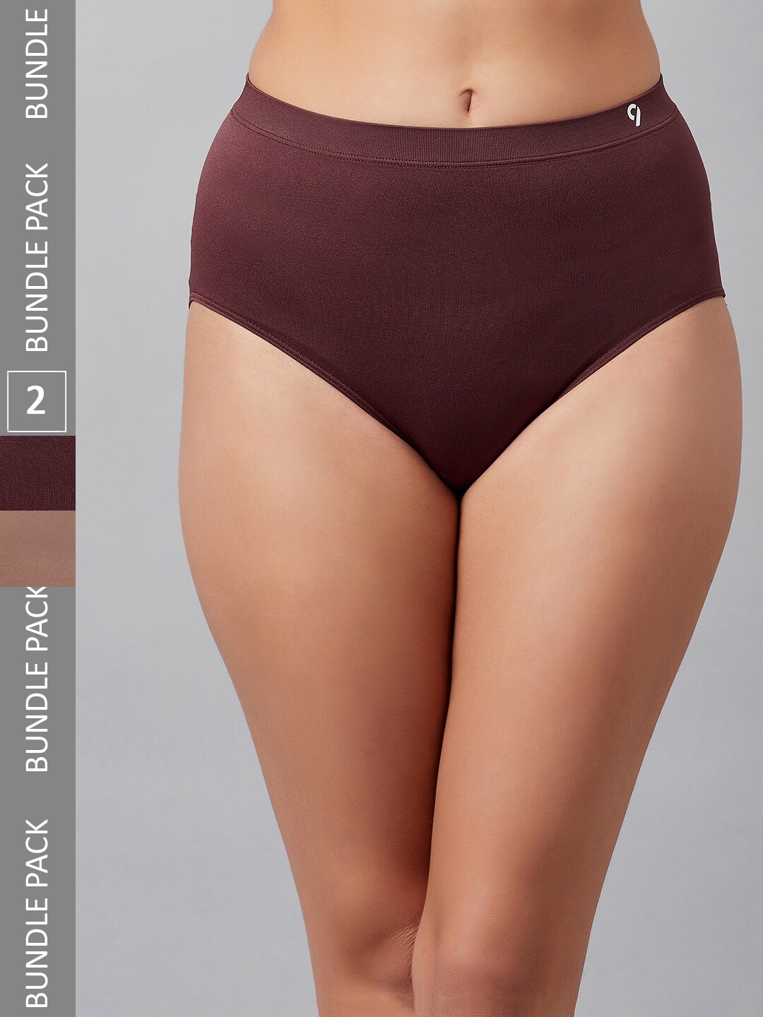 

C9 AIRWEAR Pack Of 2 High-Rise Seamless Technology Hipster Briefs PZ1190_PACK2, Brown