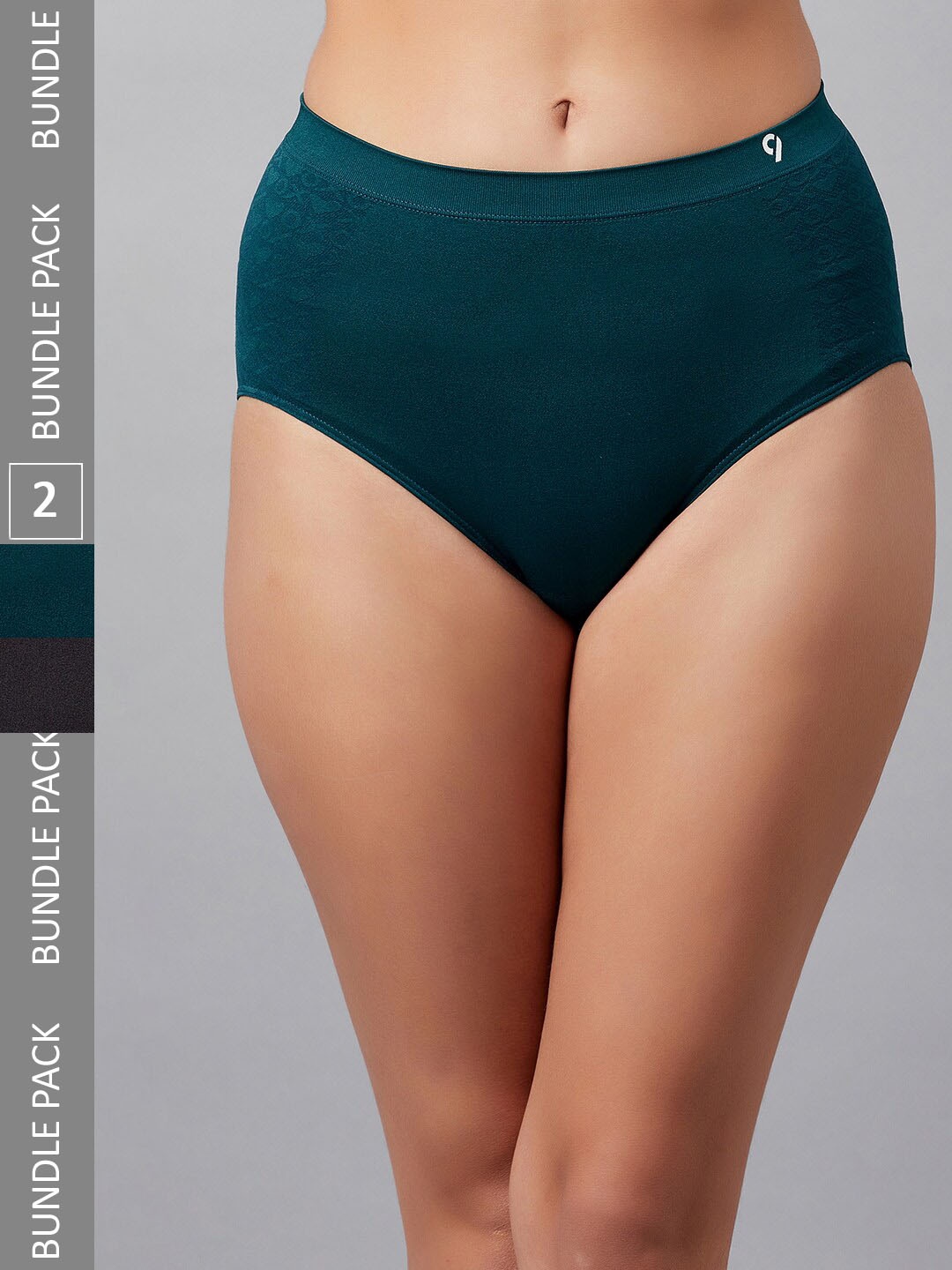 

C9 AIRWEAR Women Seamless Pack Of 2 High-Rise Hipster Briefs, Green