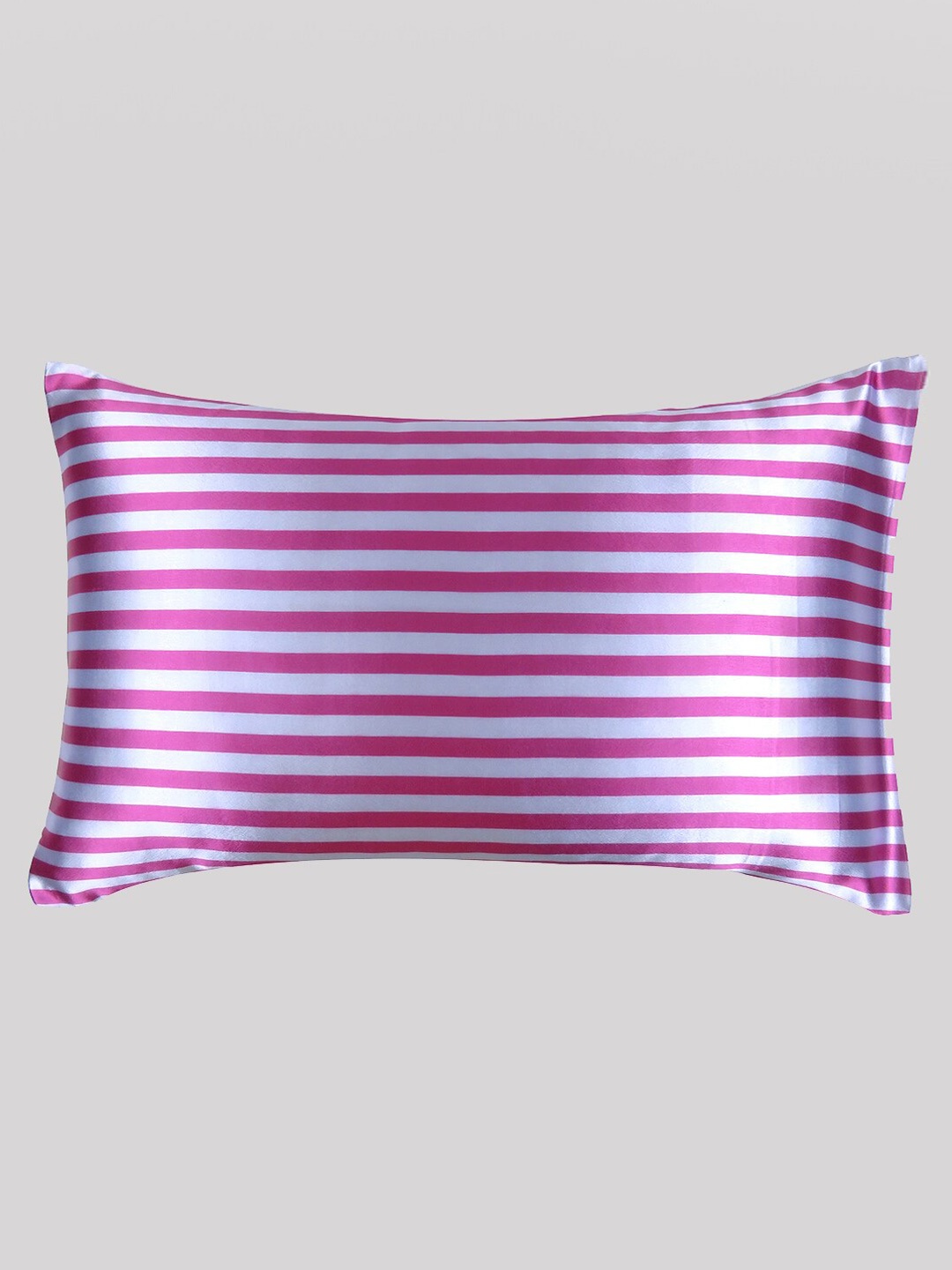 

OUSSUM Pink Striped Satin Envelop Closure Pillow Cover