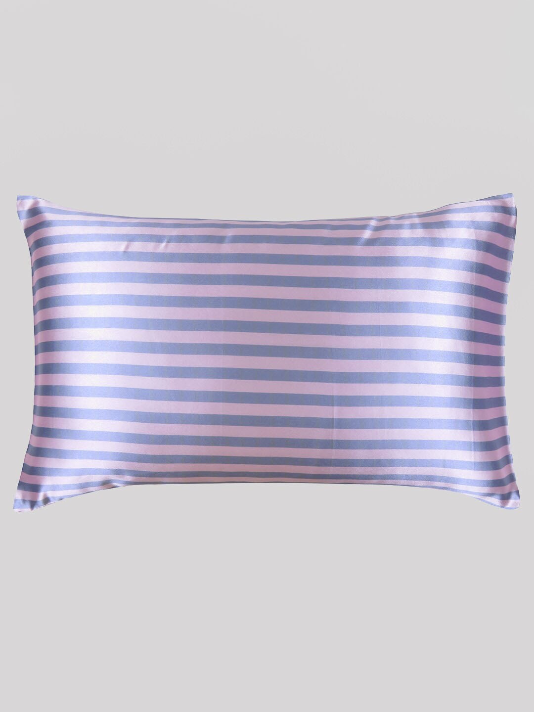 

OUSSUM Blue & Pink Striped Satin Rectangle Pillow Cover