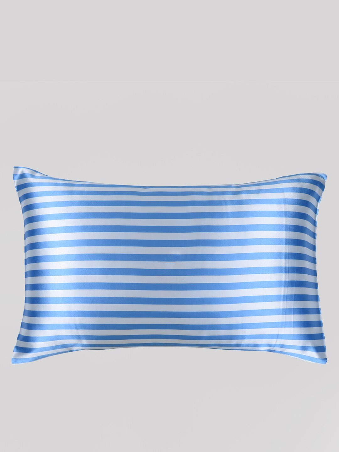 

OUSSUM Blue Striped Satin Envelop Closure Pillow Cover