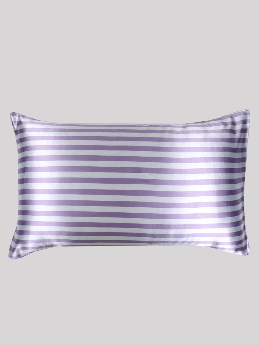 

OUSSUM Lavender Striped Satin Rectangle Pillow Cover