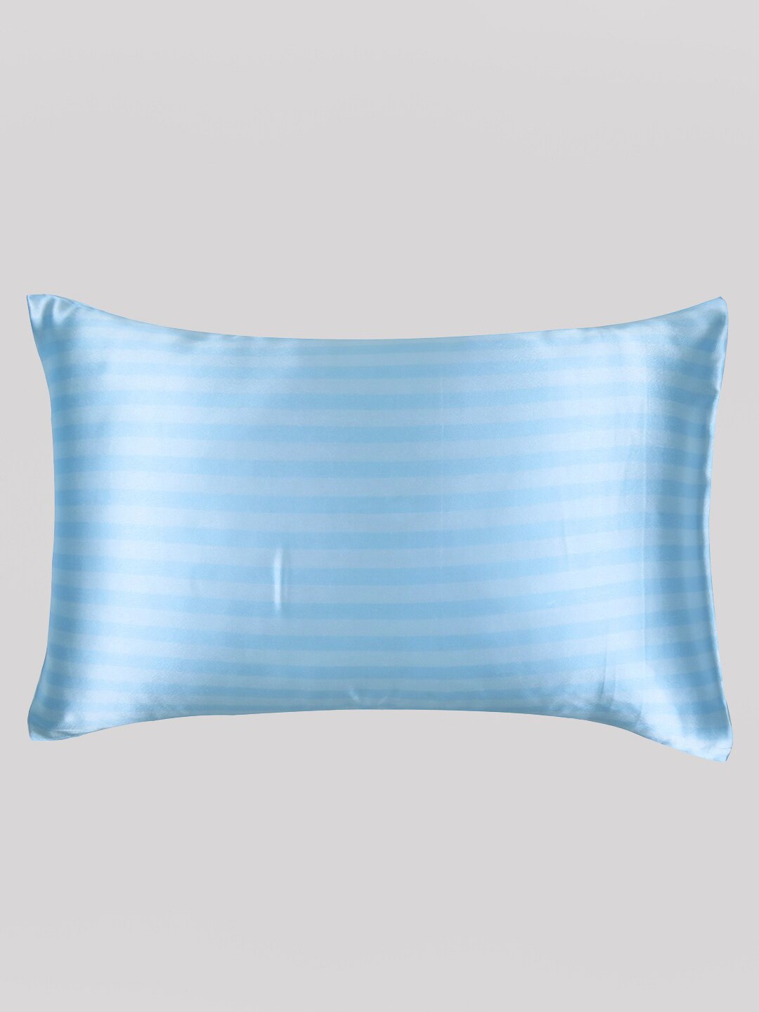 

OUSSUM Blue Striped Satin Pillow Cover