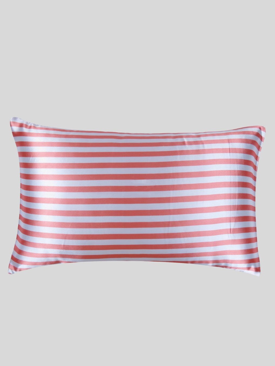 

OUSSUM Pink Striped Satin Rectangle Pillow Cover