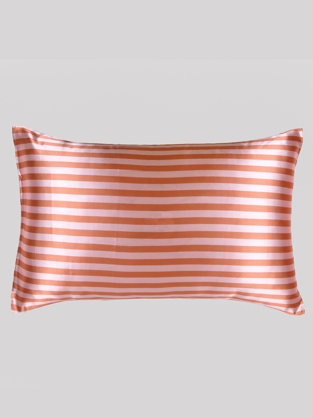 

OUSSUM Red Striped Satin Rectangle Pillow Cover