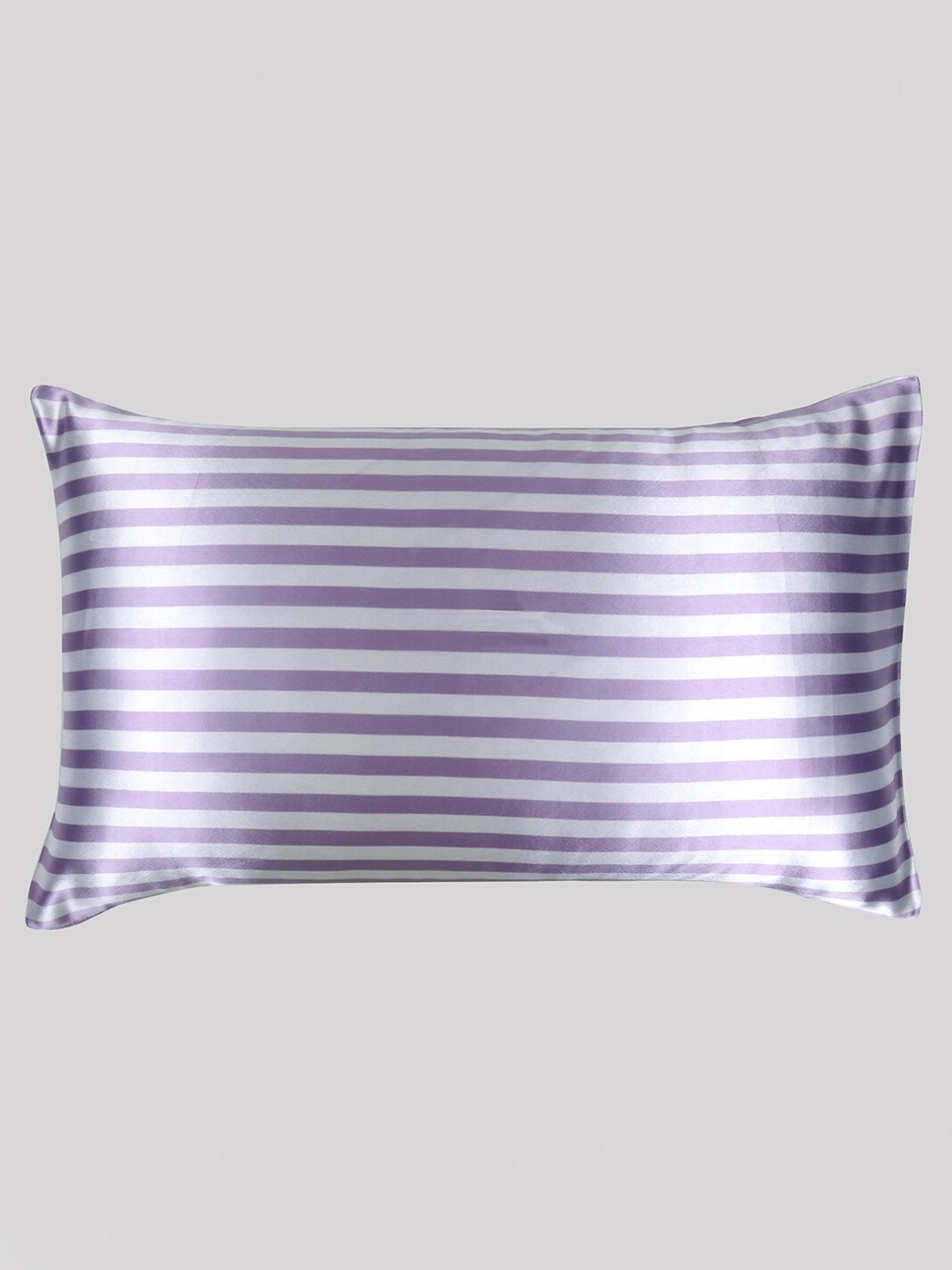 

OUSSUM Lavender Striped Satin Rectangle Pillow Cover