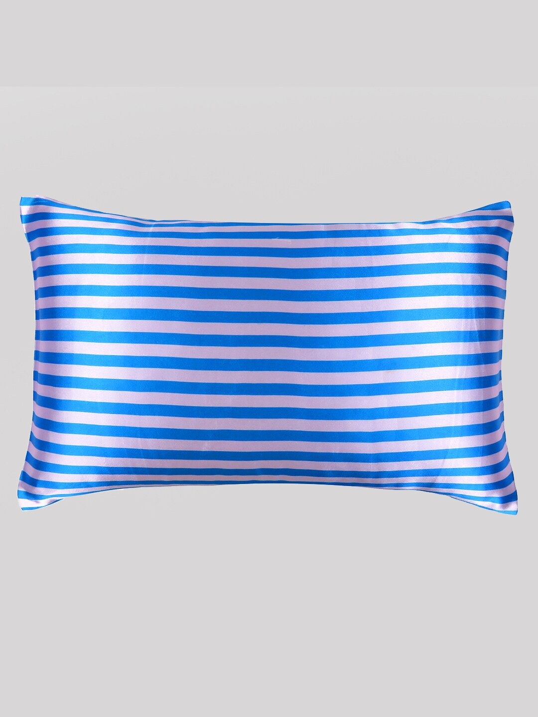 

OUSSUM Blue Striped Satin Envelop Closure Pillow Cover