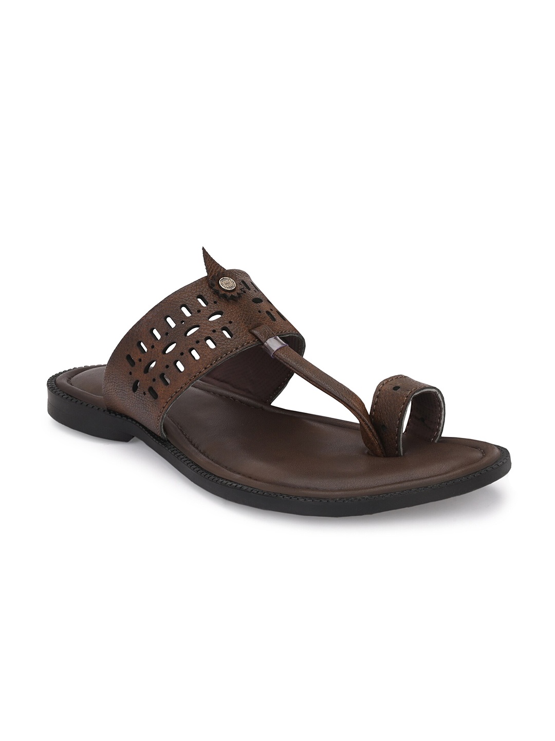 

Azzaro Black Men Textured Comfort Sandals, Brown