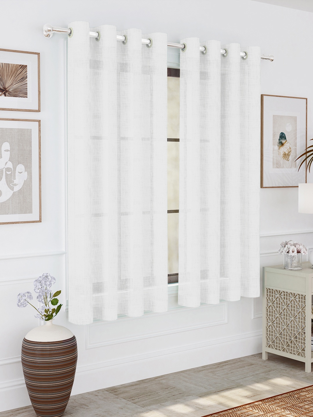 

Story@home Off White 2 Pieces Sheer Window Curtains