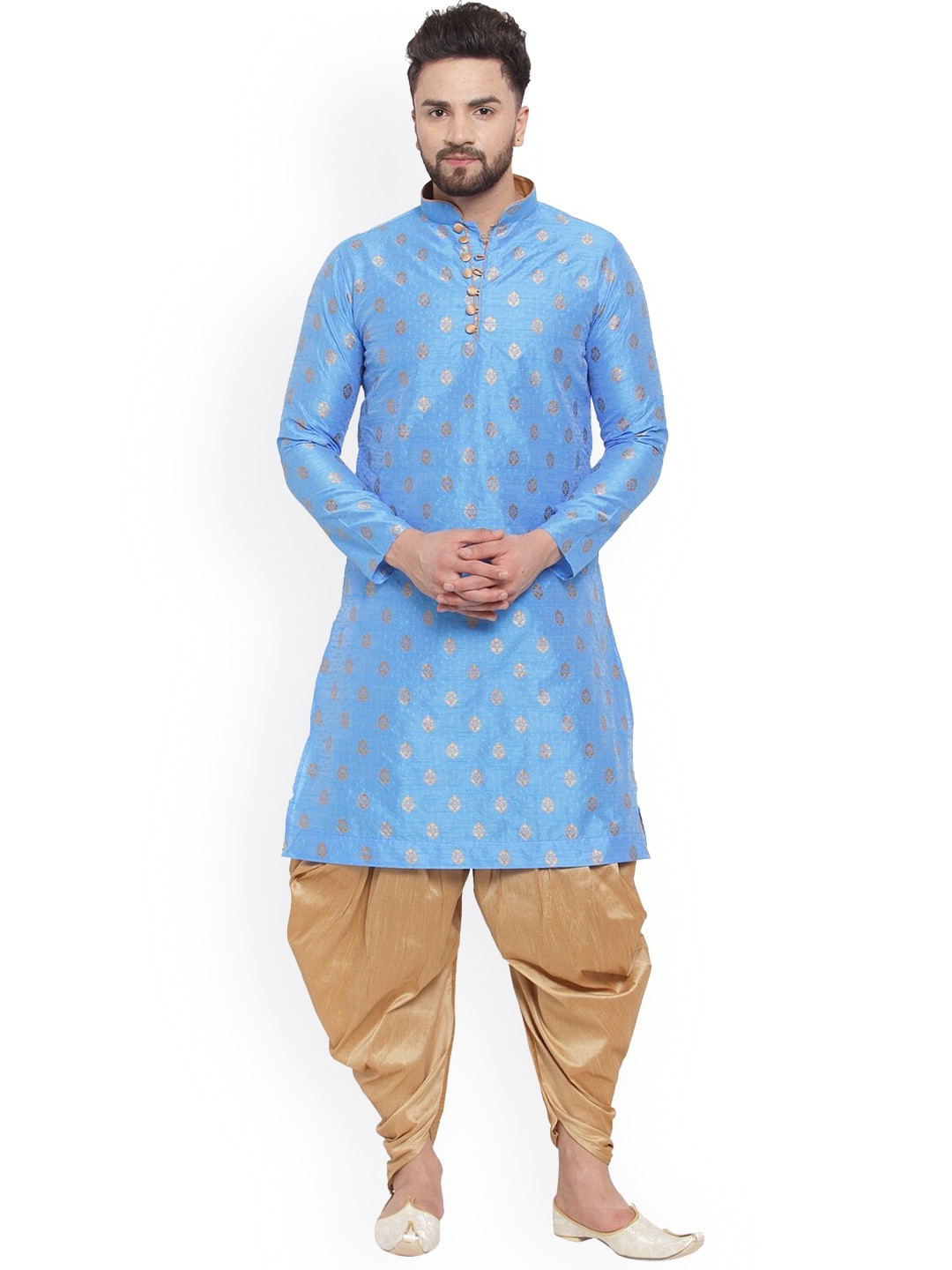 

Sydney Heights Ethnic Motif Zari Straight Kurta with Dhoti Pants, Blue