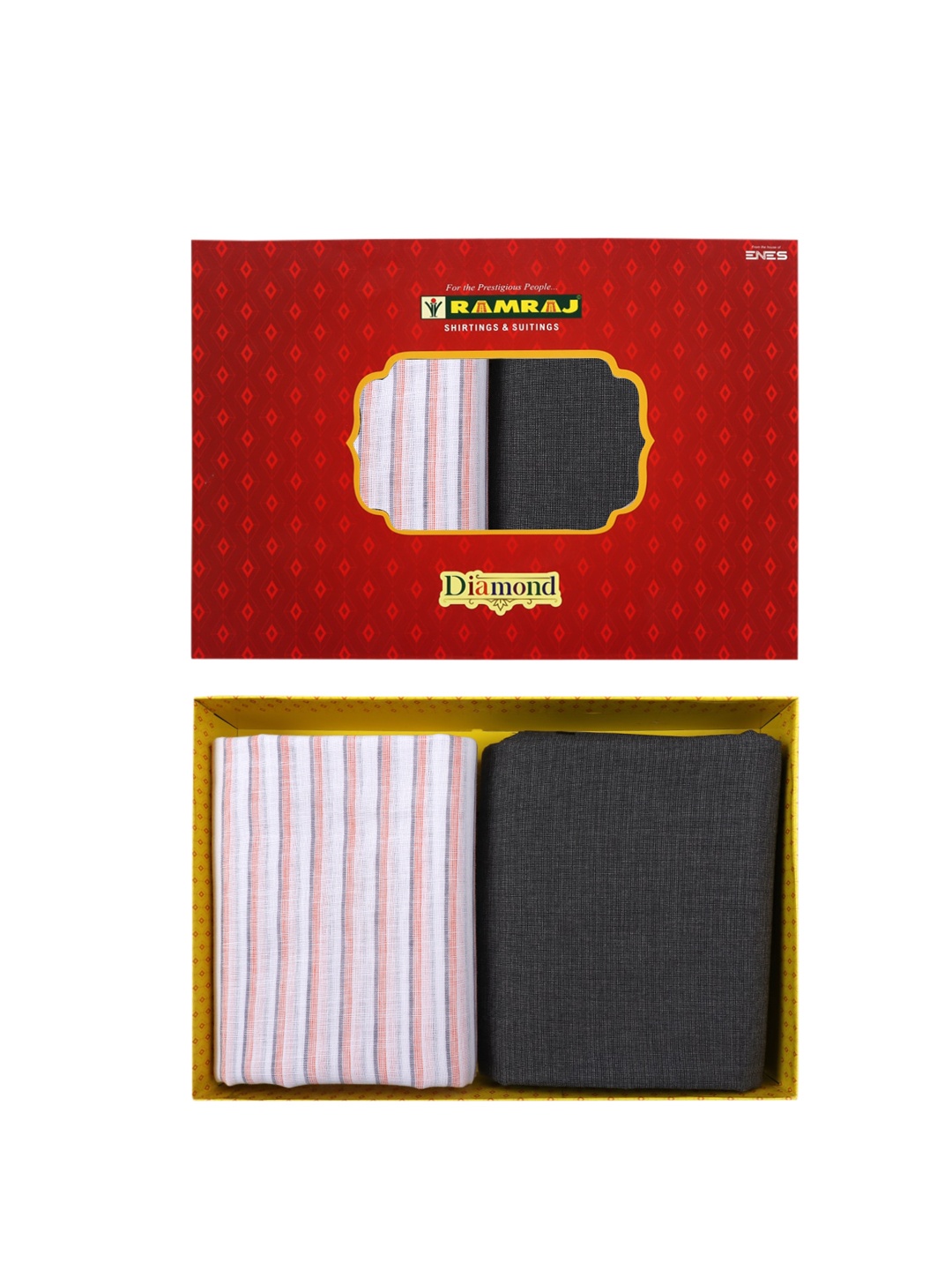 

Ramraj Men Striped Shirt & Trouser Clothing Fabric, Orange