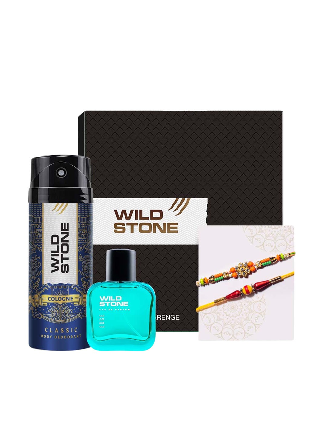 

Wild Stone Set Of 2 Rakhis Cologne Deodorant 225ml and Edge Perfume 30ml, Yellow