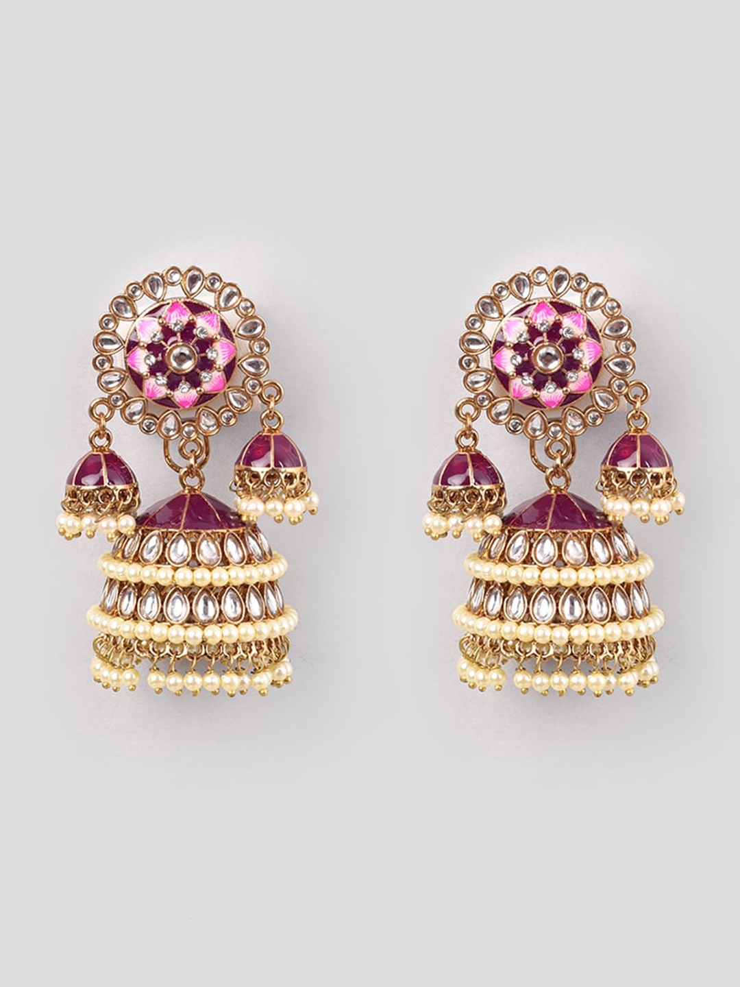 

phuljhadi Gold-Plated Contemporary Jhumkas Earrings