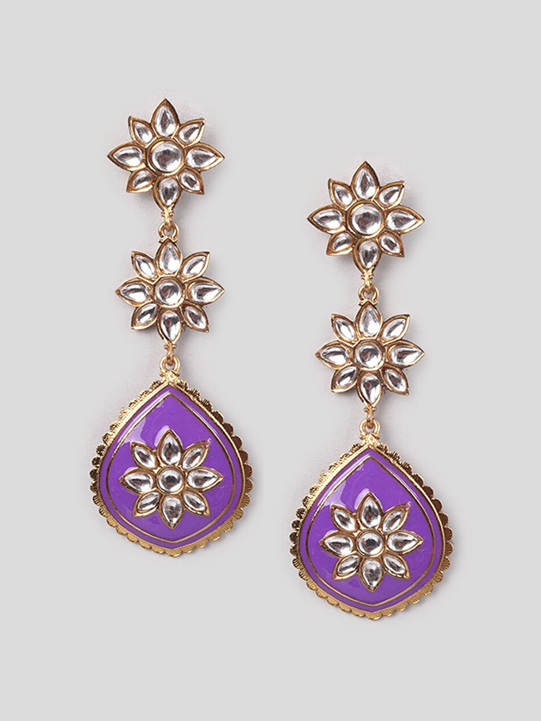 

phuljhadi Gold-Plated Contemporary Drop Earrings