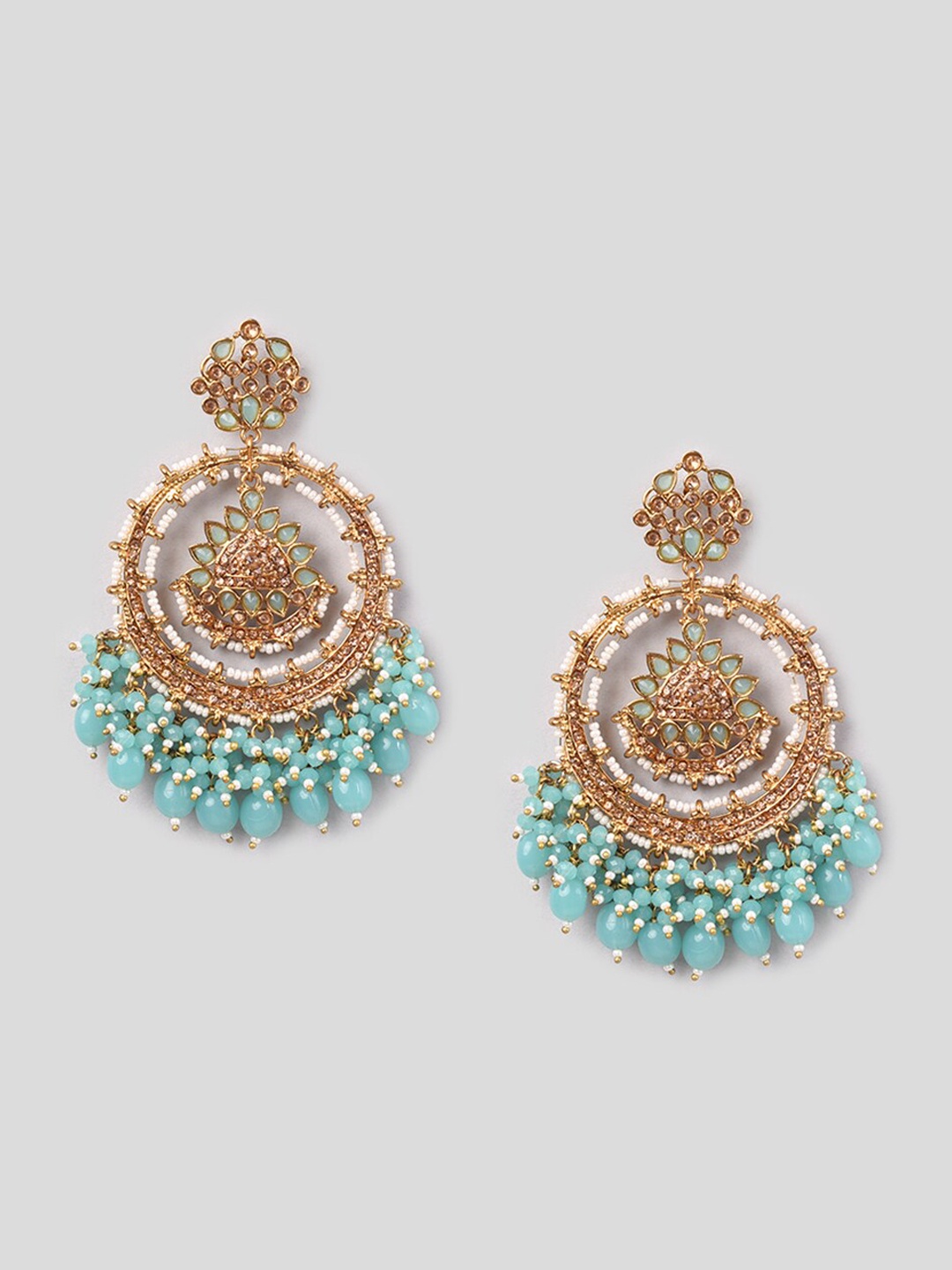 

phuljhadi Gold-Plated Contemporary Chandbalis Earrings