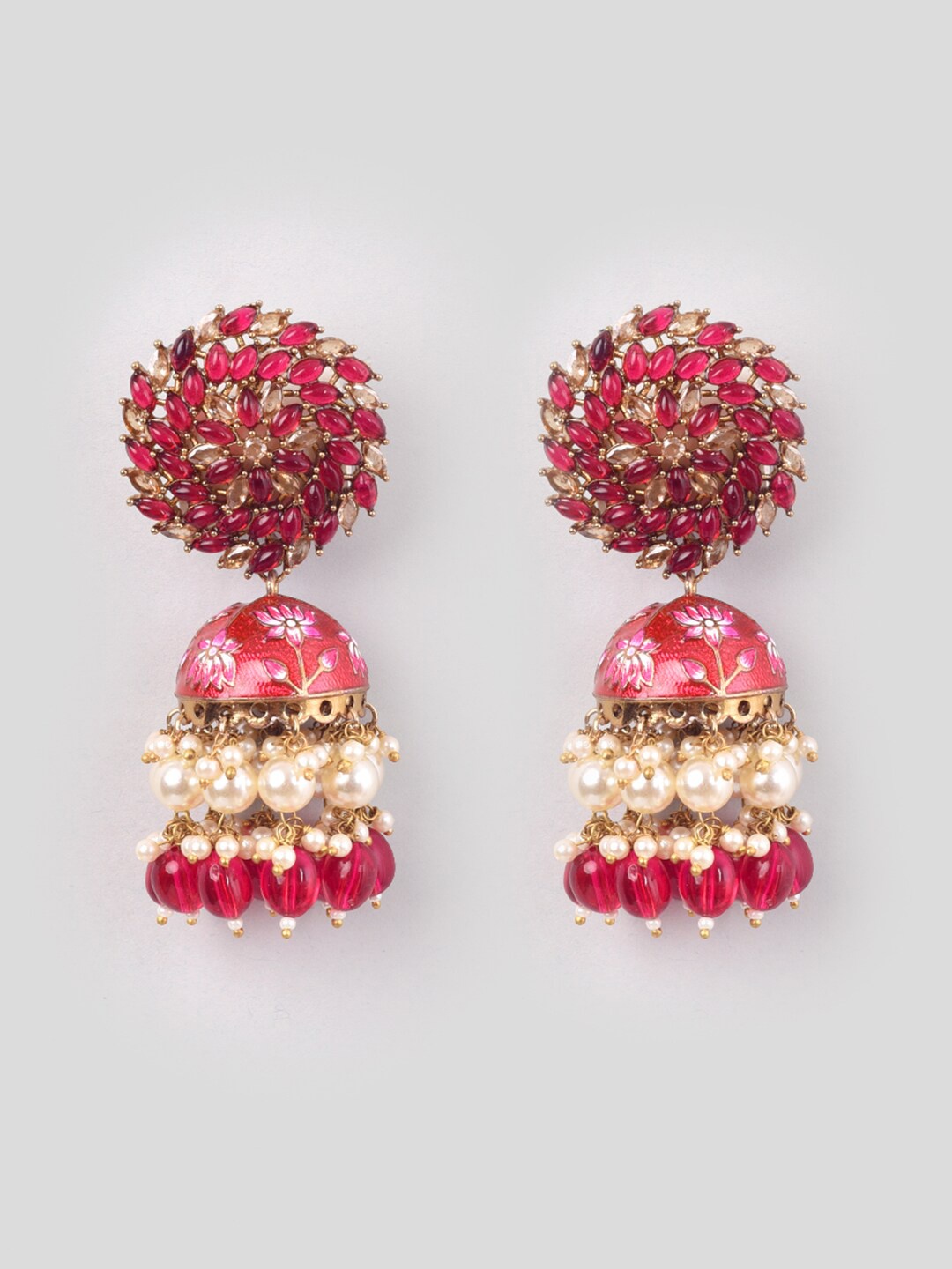 

phuljhadi Gold-Toned Contemporary Jhumkas