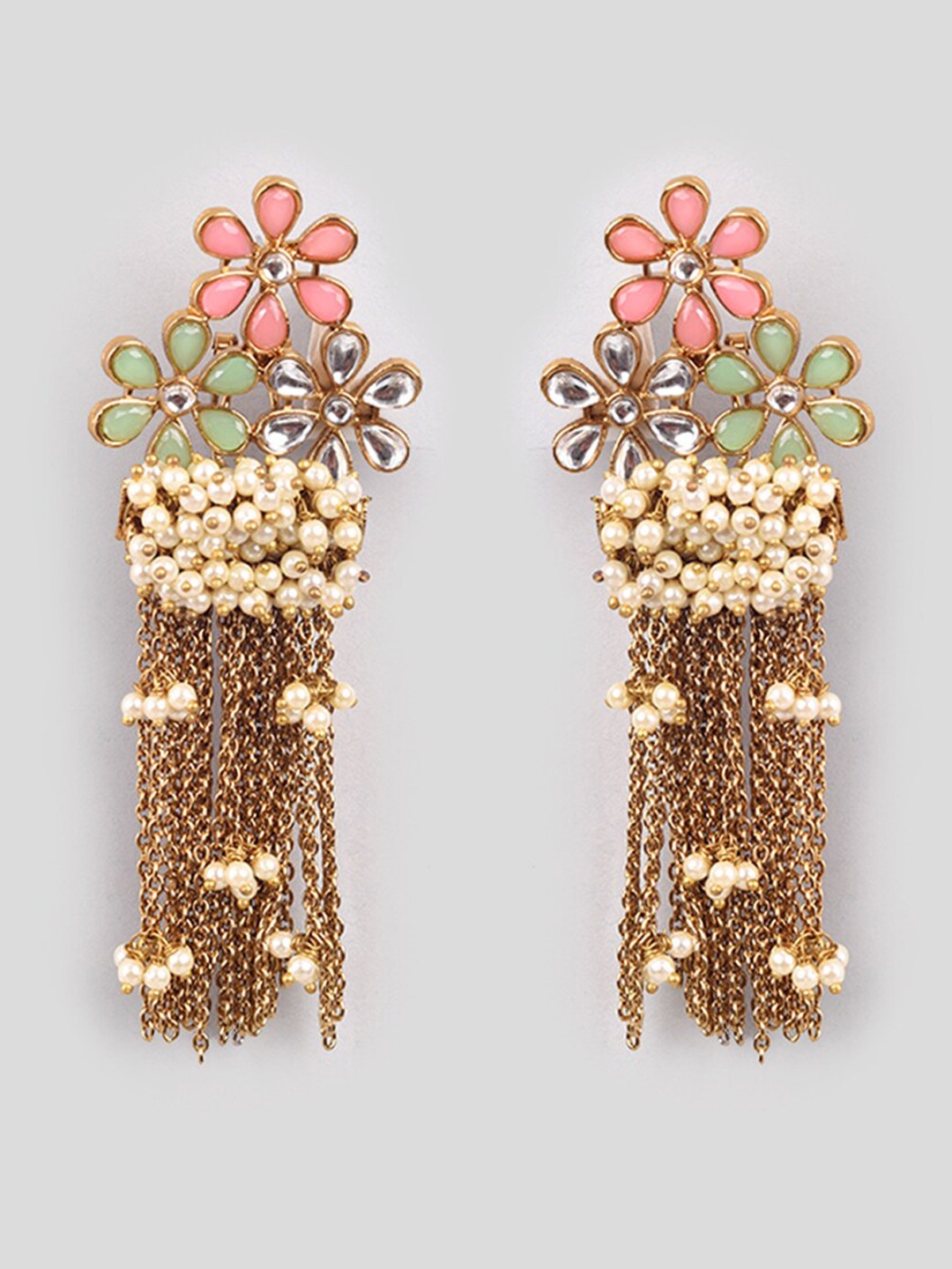 

phuljhadi Gold-Plated Contemporary Drop Earrings
