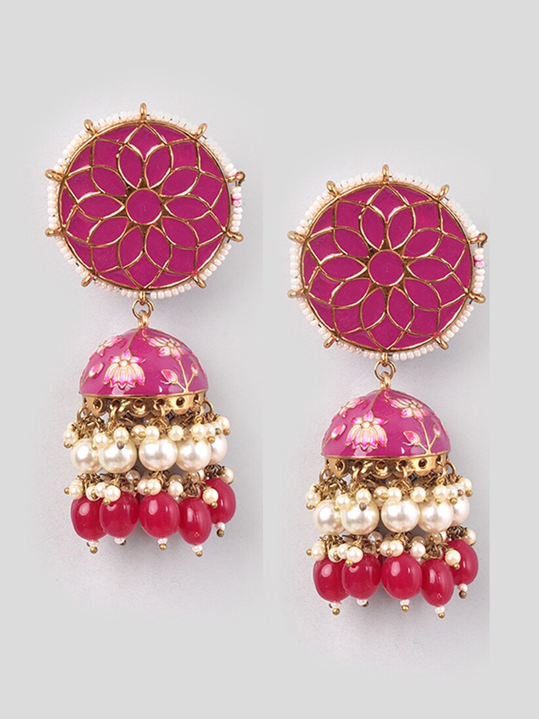 

phuljhadi Gold-Toned Contemporary Jhumkas