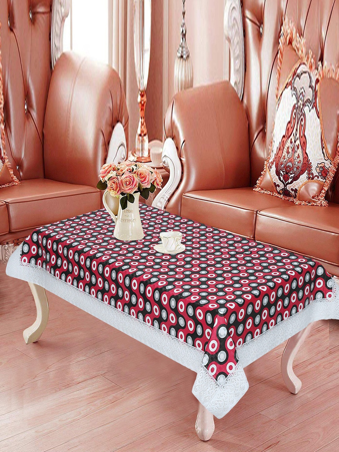 

Dakshya Industries Red Printed 4 Seater Table Covers