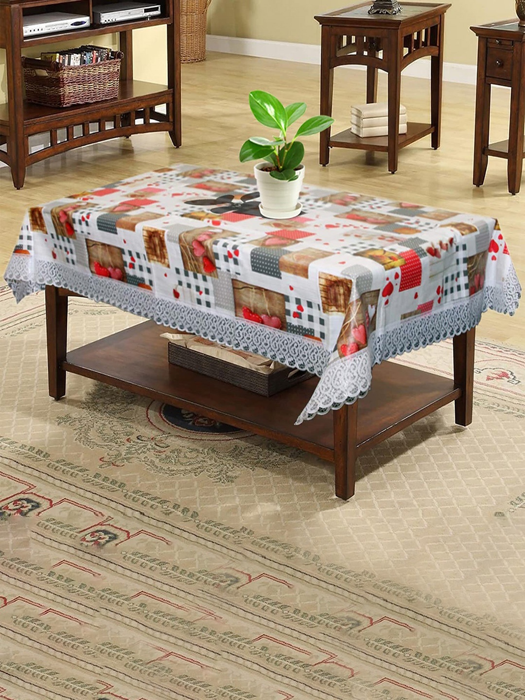 

Dakshya Industries White Printed 4 Seater Table Covers