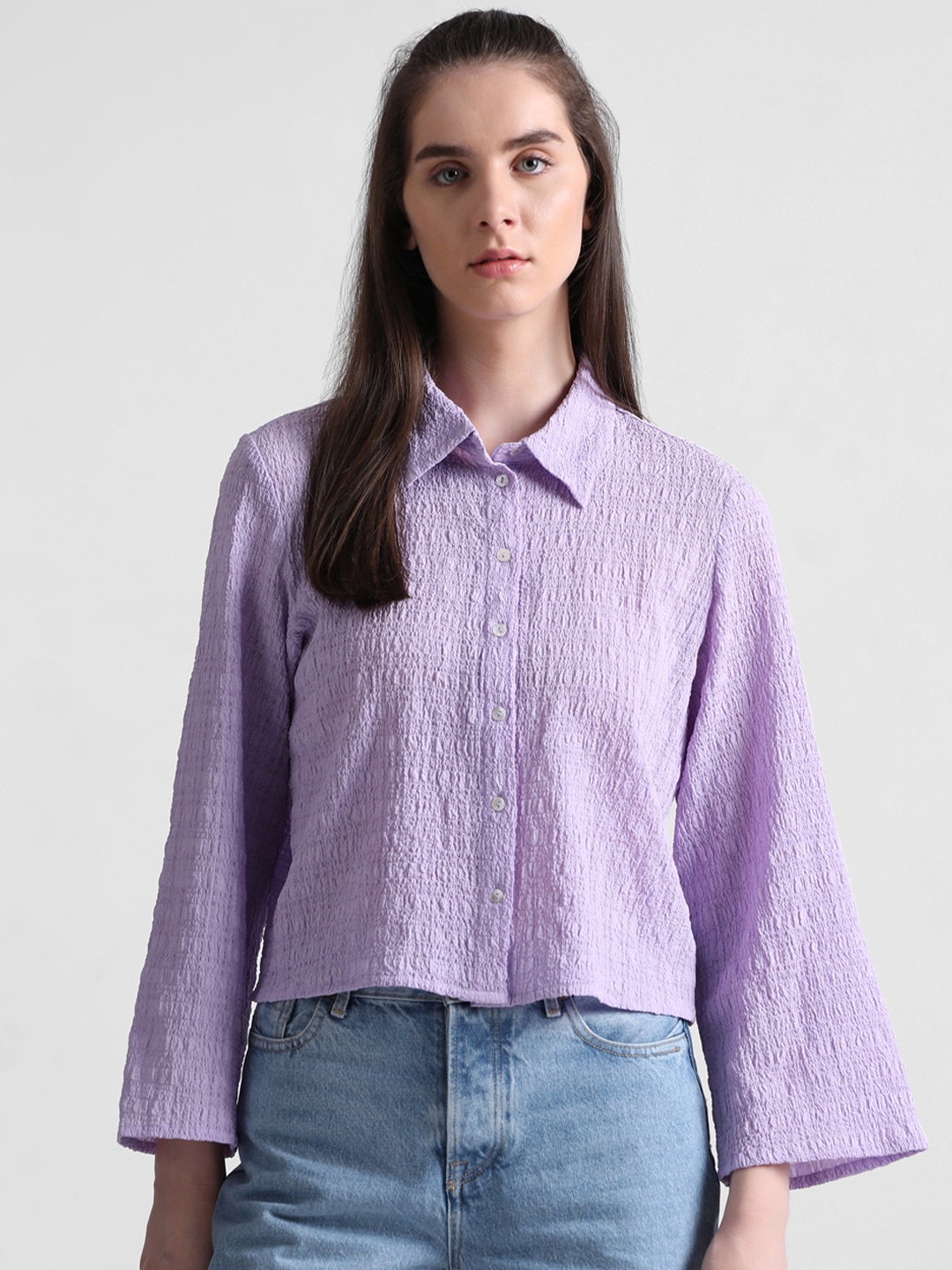 

ONLY Spread Collar Casual Shirt, Lavender