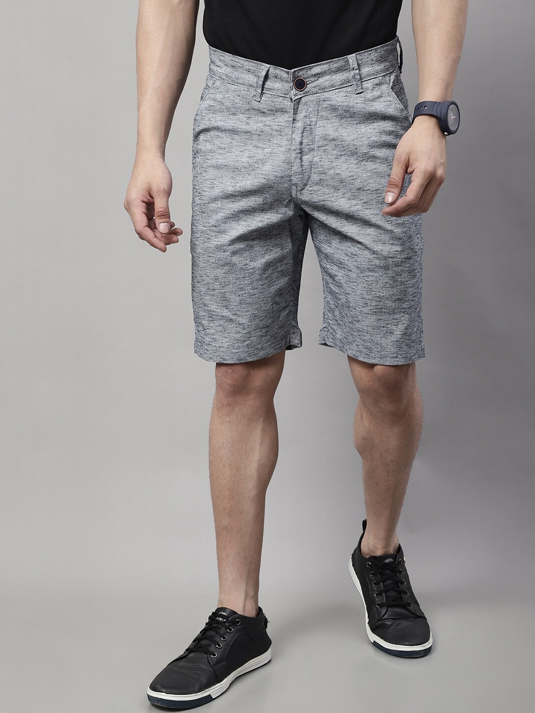 Majestic Man Men Mid-Rise Slim Fit Shorts, Navy blue
