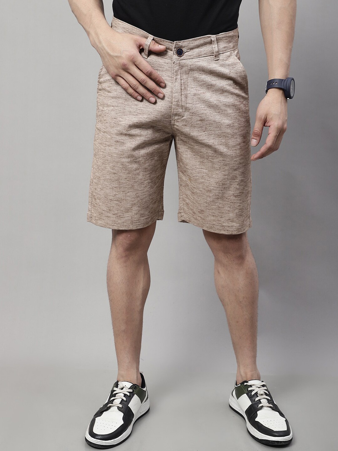 

Majestic Man Men Slim Fit Chino Shorts, Brown