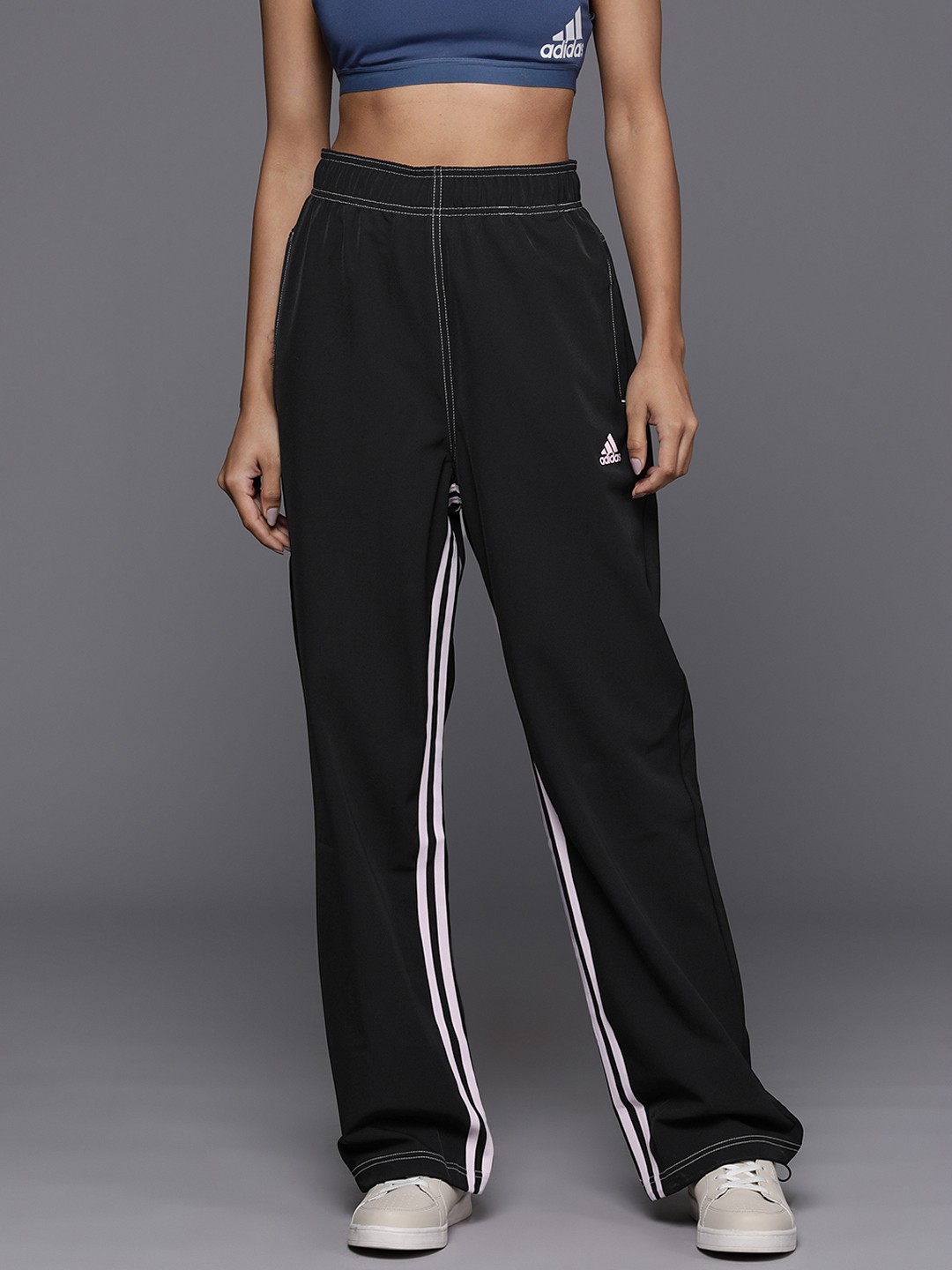 

ADIDAS Women 3-Striped Dance Wide-Leg Trackpants, Black