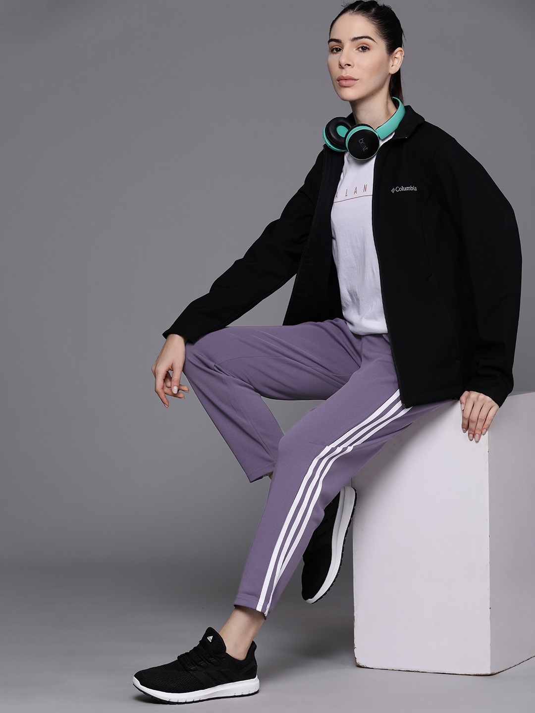 

ADIDAS Women TR-ES 3S Track Pants, Purple