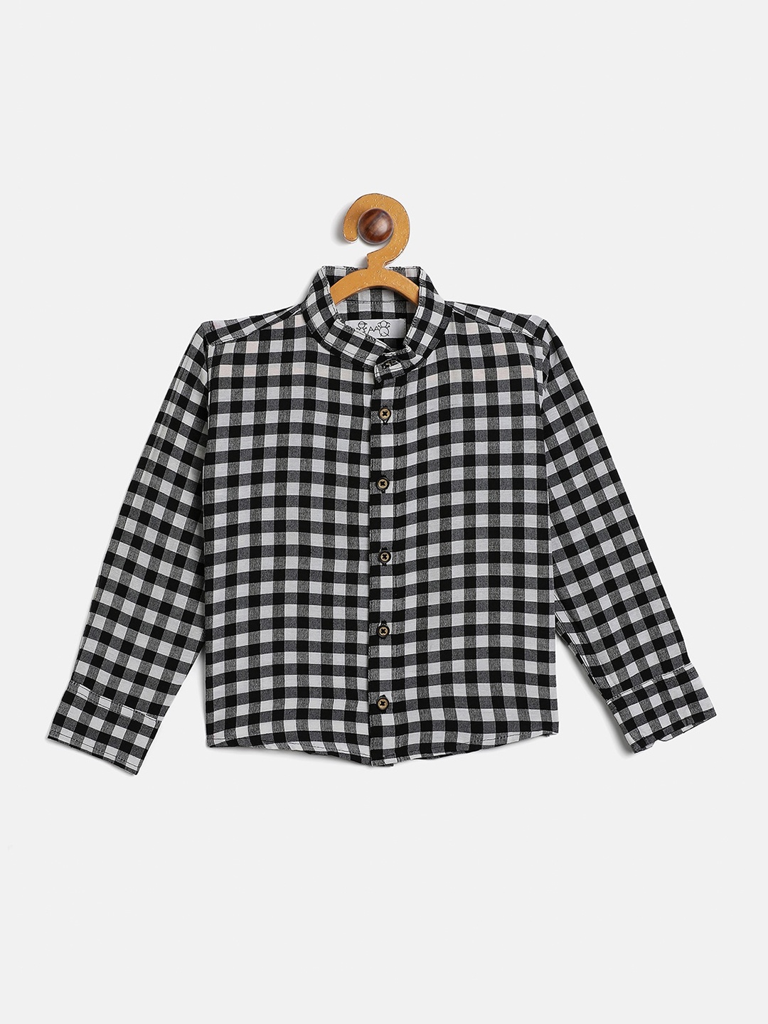 

JWAAQ Boys Relaxed Fit Micro Checks Checked Pure Cotton Casual Shirt, Black