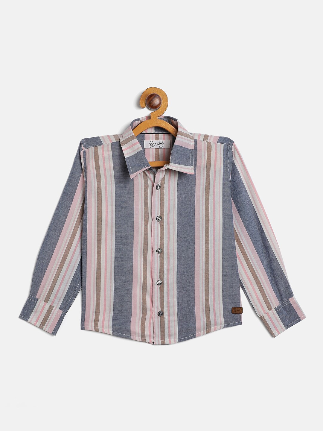 

JWAAQ Boys Relaxed Fit Striped Cotton Casual Shirt, Pink