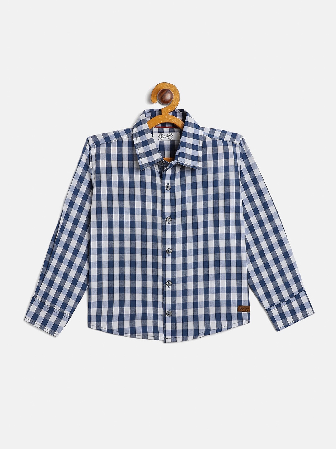 

JWAAQ Boys Relaxed Checked Pure Cotton Casual Shirt, Navy blue