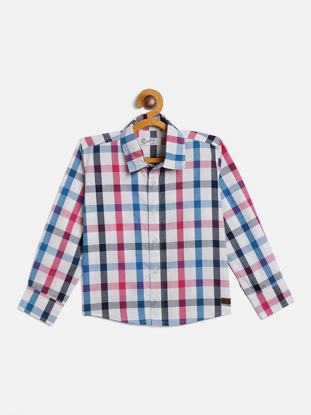 

JWAAQ Boys Relaxed Buffalo Checks Opaque Cotton Casual Shirt, White