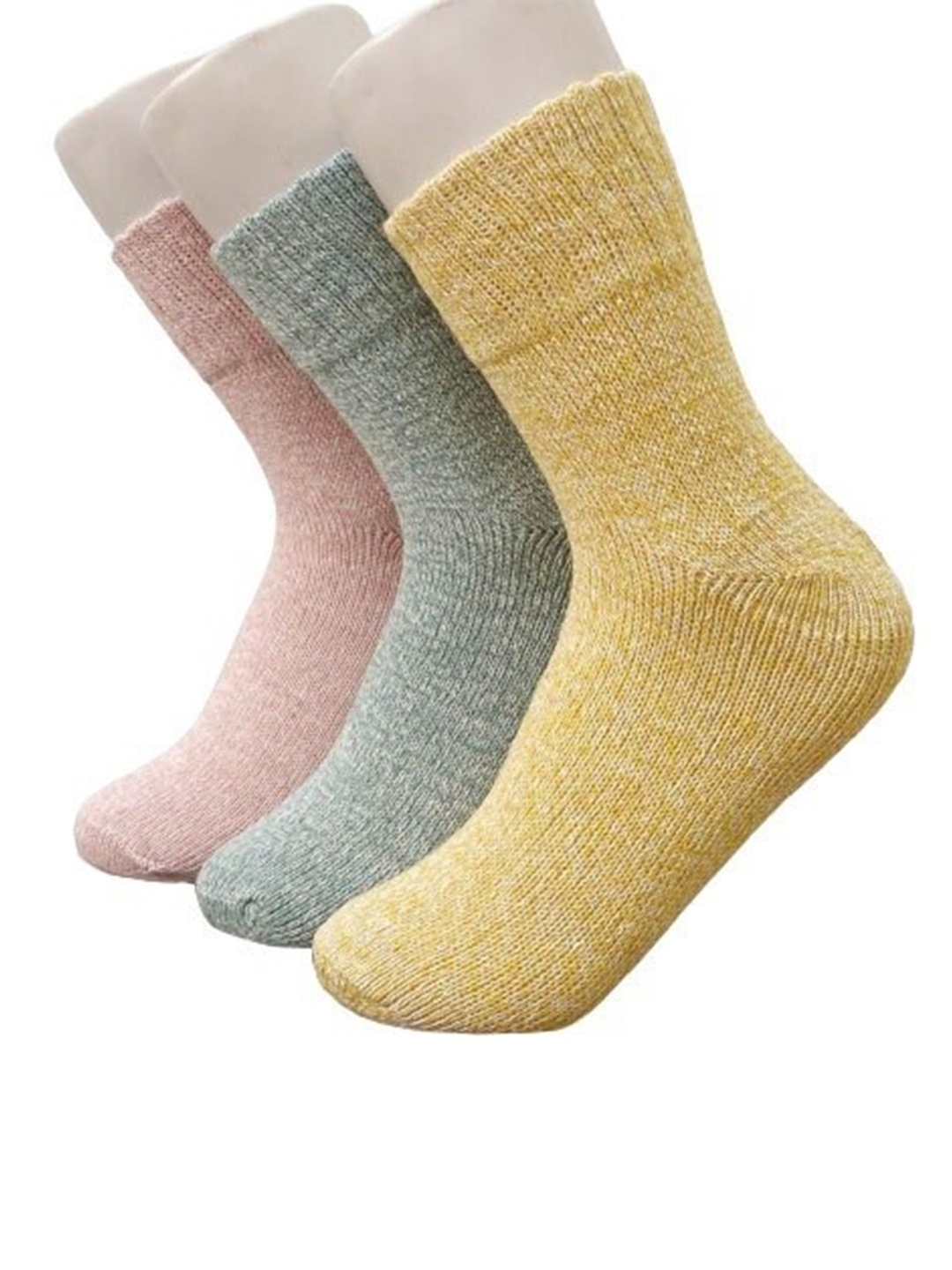 

Alexvyan Women Pack Of 3 Calf-Length Knitted Socks, Pink