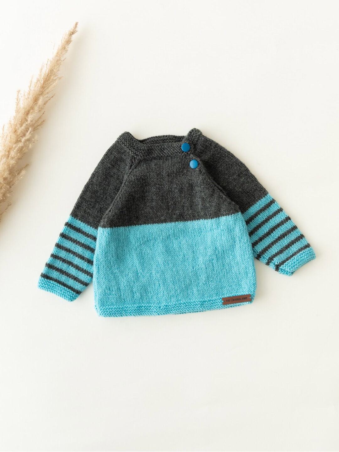 

The Original Knit Unisex Kids Colourblocked Pullover, Blue
