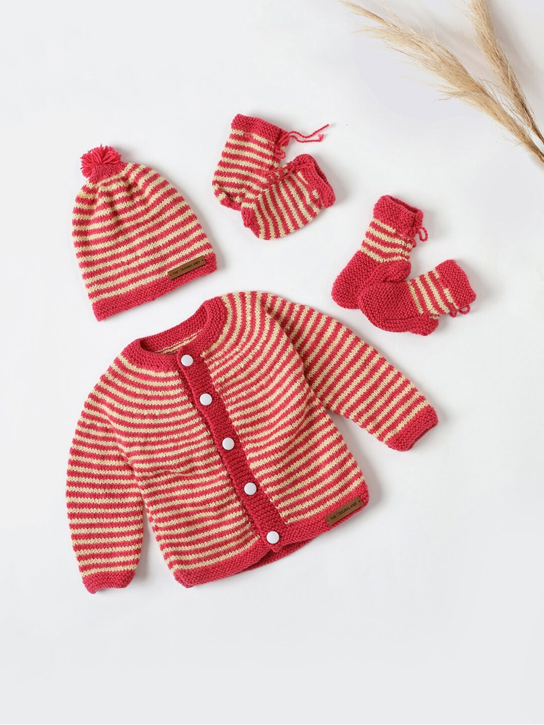 

The Original Knit Unisex Kids Striped Longline Pullover, Pink
