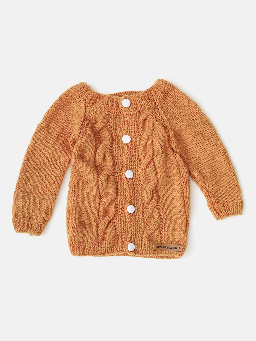 

The Original Knit Infants Self Design Round Neck Button Detail Cardigan Sweaters, Mustard